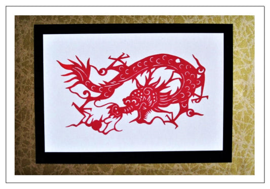 Dragon Papercut Greeting Card w/Envelope -CFA13