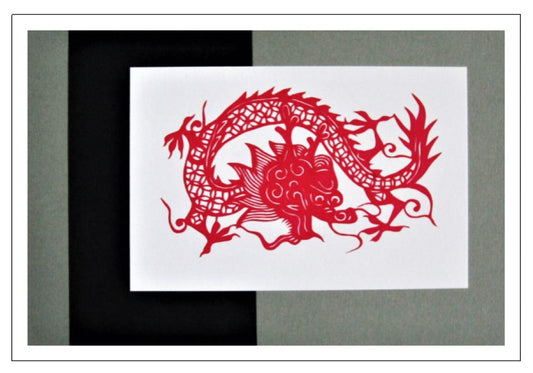 Dragon Papercut Greeting Card w/Envelope -CFA18
