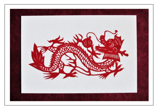 Dragon Papercut Greeting Card w/Envelope -CFA4