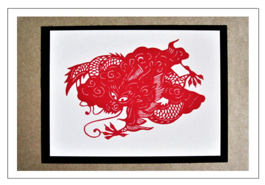 Dragon Papercut Greeting Card w/Envelope -CFA5