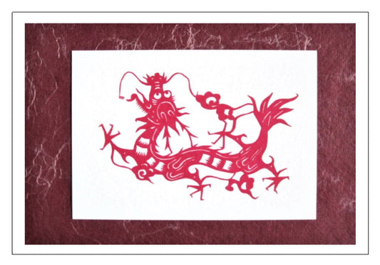 Dragon Papercut Greeting Card w/Envelope -CFA6