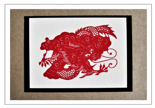 Dragon Papercut Greeting Card w/Envelope -CFA9
